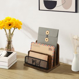 YINMIT Mail Organizer Countertop, Mail Holder with 3-Slot, Desktop Mail Sorter, Mail Organizer for Desk, Letter Sorter File Holder, Office Desk Organizers and Accessories