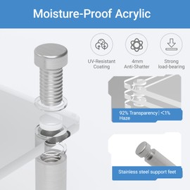 LoengMax 2Pcs Acrylic Riser, Display Stand Clear Shelf for Cupcake Food Desserts Holder Cosmetic Products Tabletop Use and More (Medium)