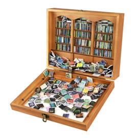 Anxiety Bookshelf for Shake Away Your Anxiety, Miniature Book Display Shelf with 400Pcs Mini Books, Home Room Living Bookshelf Decor