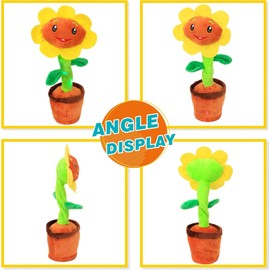 Dancing Sunflower Toys for Babies Sensory Toys 1 2 3 4 5 6 Year Old Boys Girls Dancing Singing Cactus Talking Cactus Toy Gifts for Age 1-3 Boys Girls Interactive Baby Toy for 1 2 3 Birthday Gifts 6m+