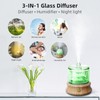 Lecdura Glass Essential Oil Diffuser, 80ML Small Glass Reservoir Natural
