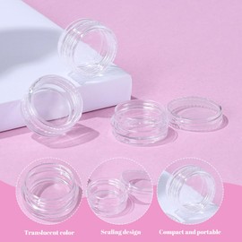 Bote de muestra vacío, tarro de crema viaje redondo pequeño 100 Uds. 2g con tapas, tarros cosméticos transparentes para maquillaje