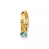 Unbranded 14K Yellow Gold 3D Ring with Aqua CZ Charm