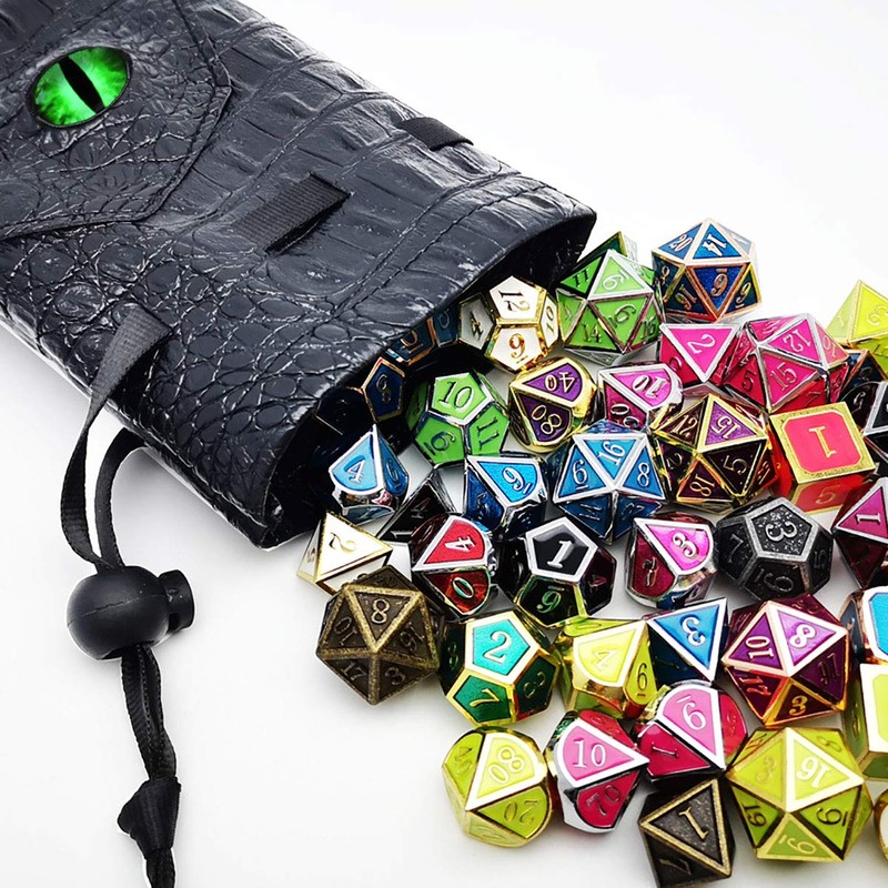 Haxtec Dragon Eye Dice Bag Drawstring Leather DND Dice Bag
