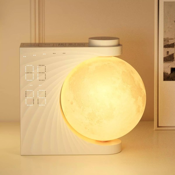 INSSISAIN Moon Light Sunrise Alarm Clock and Sound Machine for