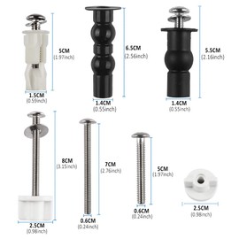 5 Pairs Toilet Seat Screws, Toilet Seat Fixings Fix Expanding Rubber Top Nuts Screws Toilet Seat Hinges Bolt 304 Stainless Steel Toilet Lid Screws for Toilet Seat Replacement Parts