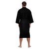 Turquaz Lightweight Long Waffle Kimono Spa Robe for Men, Black,