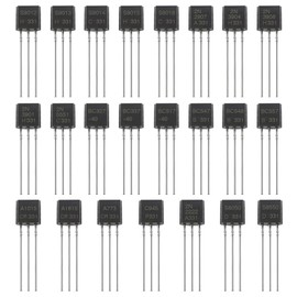 AUKENIEN Transistor Kit 23Values BJT PNP NPN Transistors A1015 A733 C945 C1815 BC557 2N2907 2N3904 2N3906 2N5401 2N5551 S9012 S9013 S9014 S9015 S9018 BC327 BC337 BC517 BC547 BC548 2N2222 S8050 S8550