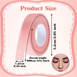 Gjinxi 6 Rolls Eyelash Tape Lash Extension Tape Adhesive Eyelash Extension Tape False Eyelashes Micropore Tape Silicone Gel Tape Stickers Eye Lift Patches 9 m/10 Yard for Makeup Wound Care (Pink)