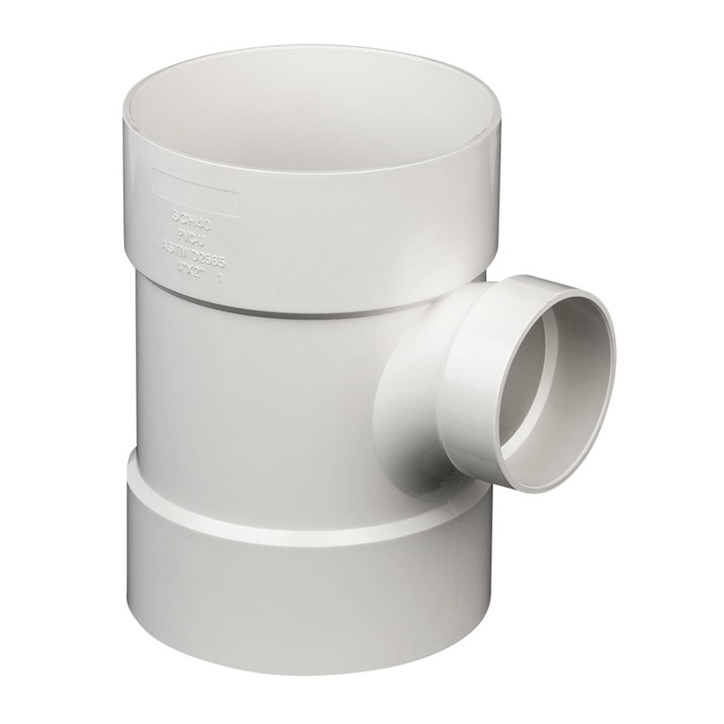 4"X4"X2" PVC DWV Sanitary Reducer TEE for Drain Waste and