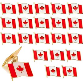 20 PCS Canada Flag Lapel Pins, Metal Enamel Maple Leaf Brooches for Men Women, Patriotic Canadian Flag Souvenirs Gifts for Clothes, Bags, Hats,Canada Day Decoration
