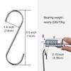 30 Pieces Large S-Shaped Hooks Long Stainless Steel (5.5 inches