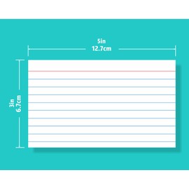 YIZUUN Index Cards 3x5, 300 Pack, Ruled Index Cards, Notecards 3x5 Lined, Flash Cards for Studying, Note Cards 3x5 for Office, Home and School, White, 4 Packs of 75 Pack