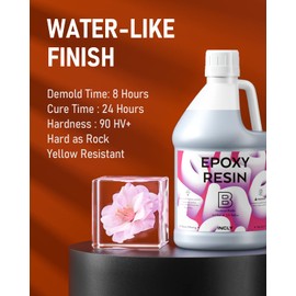 INCLY 1 Gallon Epoxy Resin Kit - Crystal Clear, Bubbles Free, UV Resistant, Food Safe for Coating & Casting, Table Top, Wood, Jewelry, Mica Pigment Powder, Art, Craft, 1:1 Ratio