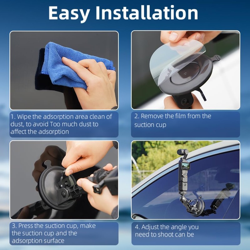 Suction Cup Mount for Pocket 3, Holder Kit with Expansion