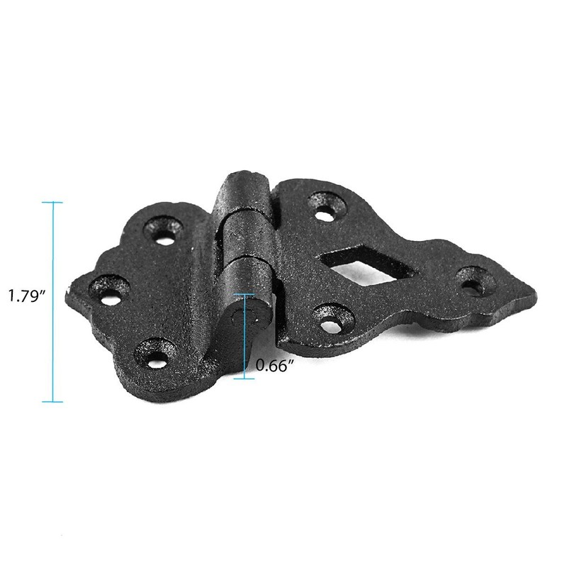 Renovators Supply Manufacturing Cabinet Hinges 2 in. Black Wrought Iron