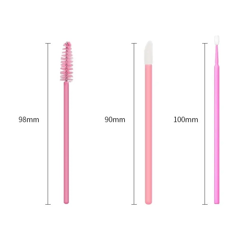 300 Microbrush +150cepillos+150lip Brush Para Pestañas Rosa