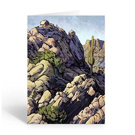 Stonehouse Collection | A Set of Arizona Mountain Note Cards - 10 Boxed Cards & Envelopes - Desert Mountain Note Cards (The Boulders)