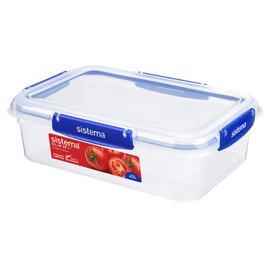 Sistema KLIP IT PLUS Food Storage Container | 2.2 Litre Leak-Proof, Stackable & Airtight Fridge/Freezer Food Boxes | BPA-Free Plastic | Recyclable with TerraCycle® | 1 Count, Blue