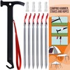 Eurmax USA Hiking Camping Tent Stakes and Hammer Set Lightweight