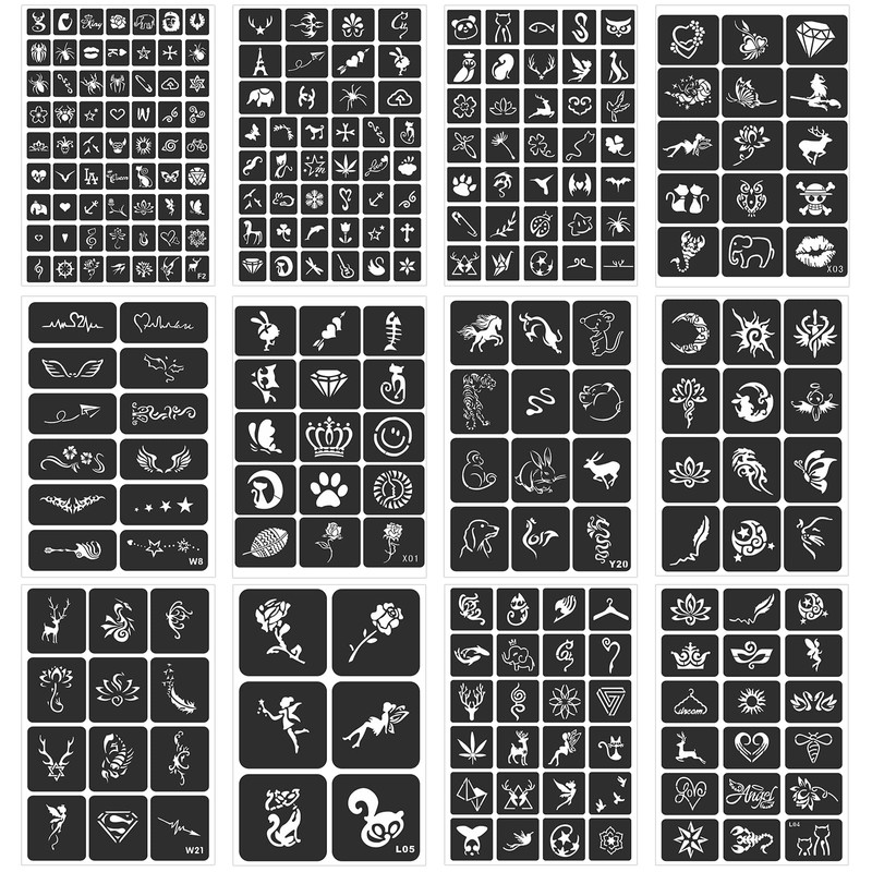 Henna Stencils 24 Sheets – 400+ Reusable Tattoo Stencils