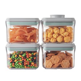 Ankou Airtight Pop Cereal Container, 3300ml Each Large Cereal Containers with Scoops Food Storage Canister Dispenser Perfect For Cereal Flour Spaghetti Rice Kitchen Organizing 3.5qt