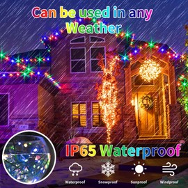 Maokot Solar Christmas Lights Outdoor, Upgraded 199FT 600LED Power with Remote,19 Modes Waterproof Solar String Lights for Outside Garden Home Christmas Decorations (Warm White)