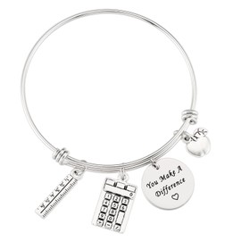 Jewelry For Teachers Women Bracelet Best Math Lovers Retirement Make A Difference Adults Mathematical Gifts Mathematician Math Bracelet