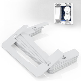 Gadgetzan 10 Pcs Wall Plate Spacers,Outlet Spacers for Electrical Box,Flush Fit Device Leveling Plate for Electrical Outlet,Receptacle Spacers for Outlets - White