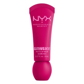 NYX Professional Makeup Smushy Matte Lip Balm tono She's Serving (rosa magenta), 8 ml - Bálsamo labial efecto tinta coreana con aroma a helado de frambuesa, textura cremosa, efecto blurry e hidratación duradera. Fórmula vegana