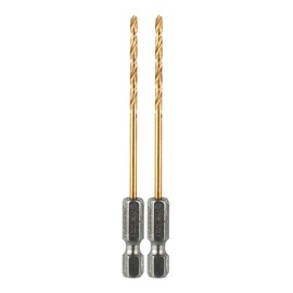 Norske Tools NIDBP202 Hex Shank Titanium Coated 3/32" Impact Drill Bit (2PC Pack)