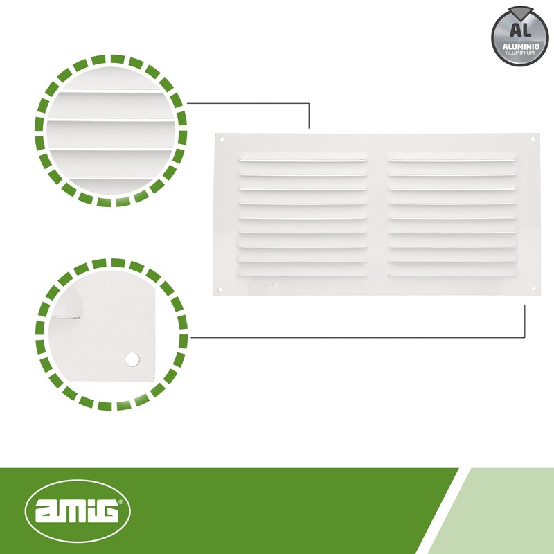 Amig - Rectangular Aluminium Ventilation Grille | Ventilation Grille for