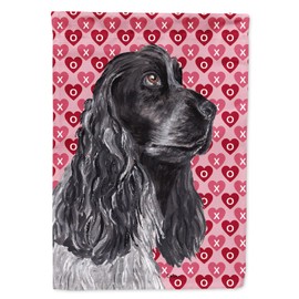 Caroline's Treasures SC9554GF Black Cocker Spaniel Hearts and Love Garden Flag Mailbox Flag Decorative Yard Flag Banner Outside Patio Artwork Yard Flower Beds, Garden Size, Multicolor