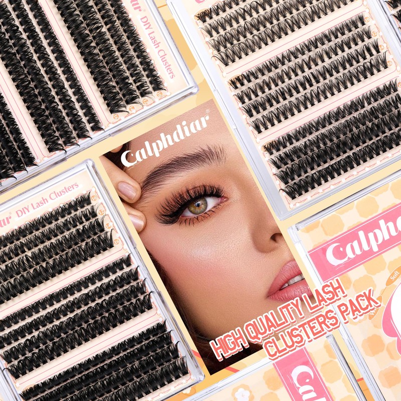 Cluster Lashes Kit Wispy Eyelashes Individual Clusters 480pcs D Curl