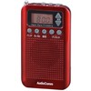 OHM RAD-P350N-R 07-8186 DSP Slim Radio, Wide FM Compatible, Red