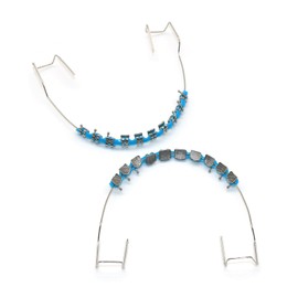 1 Pack Temporary Tooth Decoration with Metal Wires,Metal Bracket and Orthodontic Ligature Ties,props for dental students to practice (Blue)