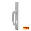 TSS White UPVC Door Handle Pair Set, Lever Moveable Pad