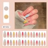 24Pcs Rainbow Gradient Press on Nails Long Length Almond Shaped