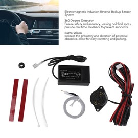 Reverse Backup Parking Sensor Car Electromagnetic Parking Radar System, Vehicle Reverse Backup Radar System Buzzer Alarm Safety Parking Reversing Kit for Car 12V