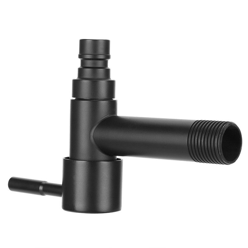G1/2in Black Stainless Steel Washing Machine Faucet Single Cold Sink