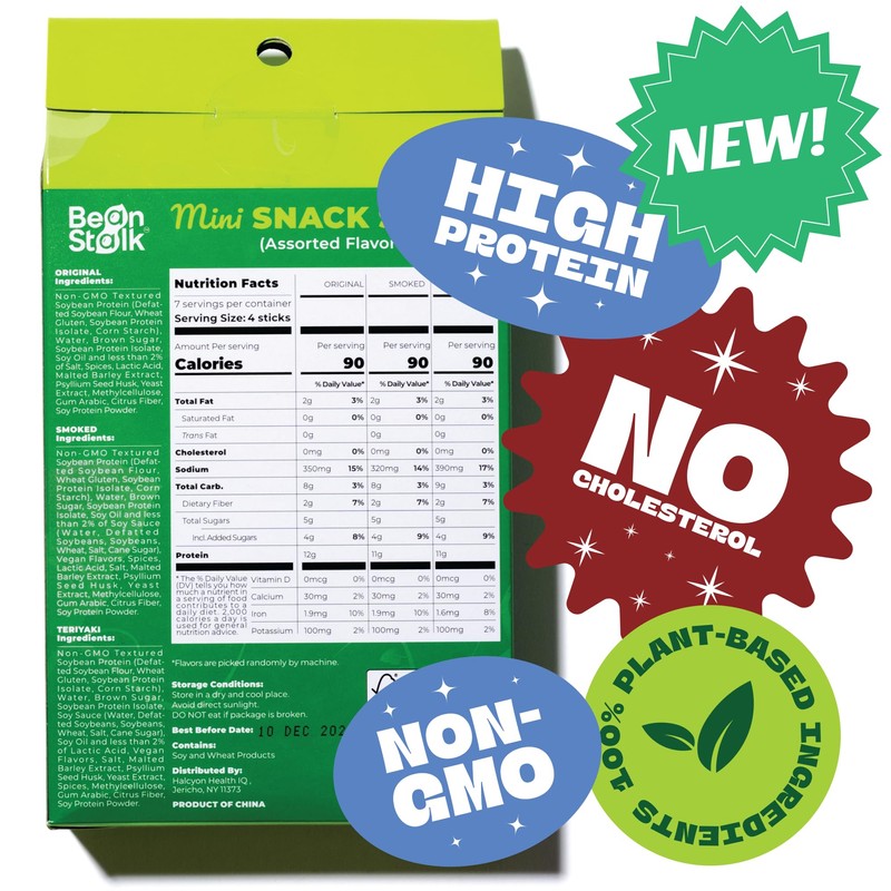 Bean Stalk Savory Vegan mini Snack Sticks - Assorted Flavors