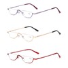 Viseng Half Frame Reading Glasses for Women Men Slim Half
