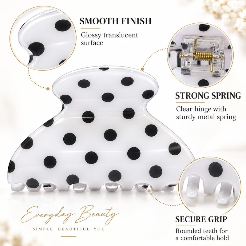 Small Claw Clips | Everyday Hair Styling | 2.56-Inch PVC,