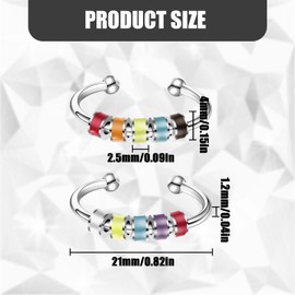 TEAONE Fidget Ring, 4 PCS Adjustable Spinner Ring for Jewelry Gift (4 Styles)