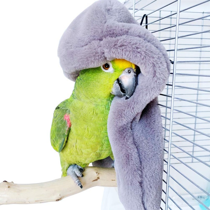 QBLEEV Cozy Corner Fleece Bird Blanket，Parrot Cage Snuggle Hut Cuddle