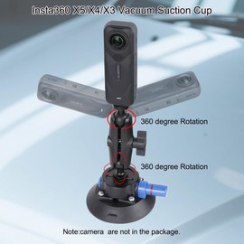 PellKing Camera Air Pump Vacuum Suction Cup Handlebar Mount Kit Compatible with Insta360 X5/X4/X3/GoPro 13/12/11/10/9,with 360° Rotation Function Handlebar Mount Magic Arm 4.5" Vacuum Suction Cup