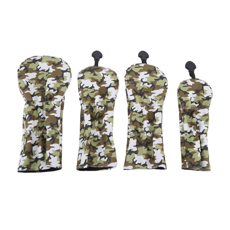 4Pcs Golf Club Head Cover PU Thick Plush Wear Resistant