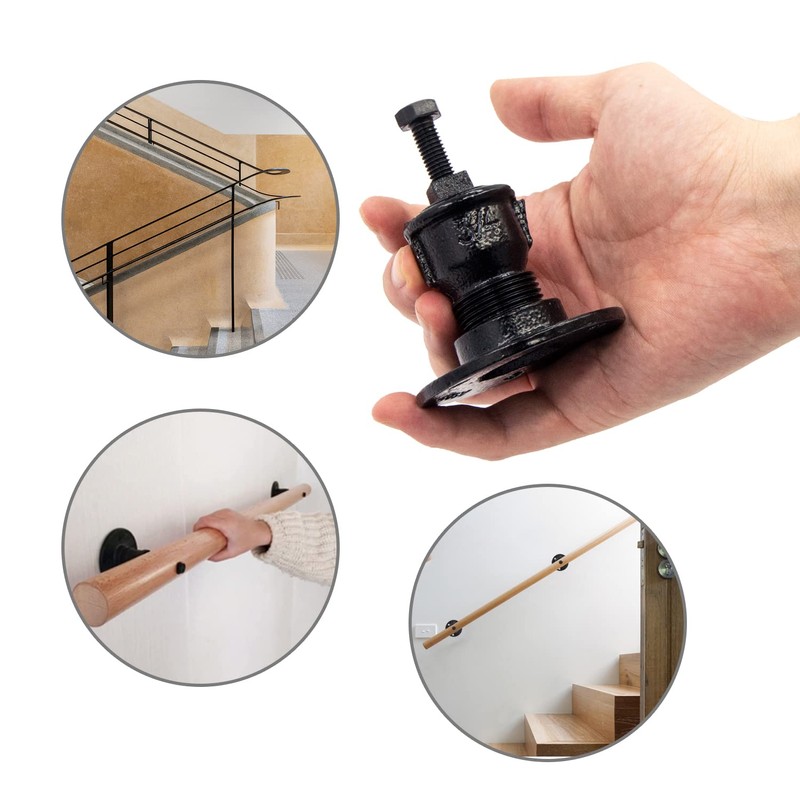 Handrail Holder Handrail Bracket Handrail Support Railing Brackets - Black