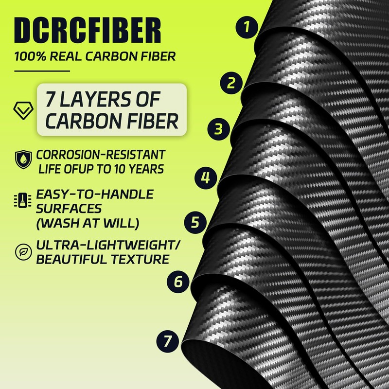 DCRCFIBER Real Carbon Fiber License Plate Frame, 100% Pure Carbon