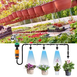 Garden Irrigation System, 10M Watering Kits, Micro Drip Irrigation Kit, Automatic Watering Kit, Hose, Drip Irrigation, Garden Watering, Landscape, Flower Bed